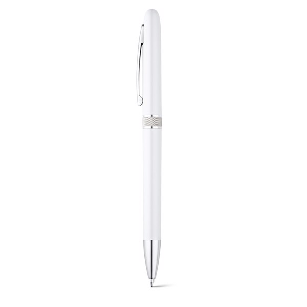 LENA. Ball pen with metal clip - White