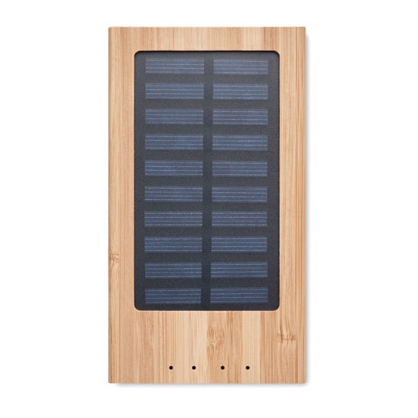 Arena Solar power bank bamboo, 4000 mAh