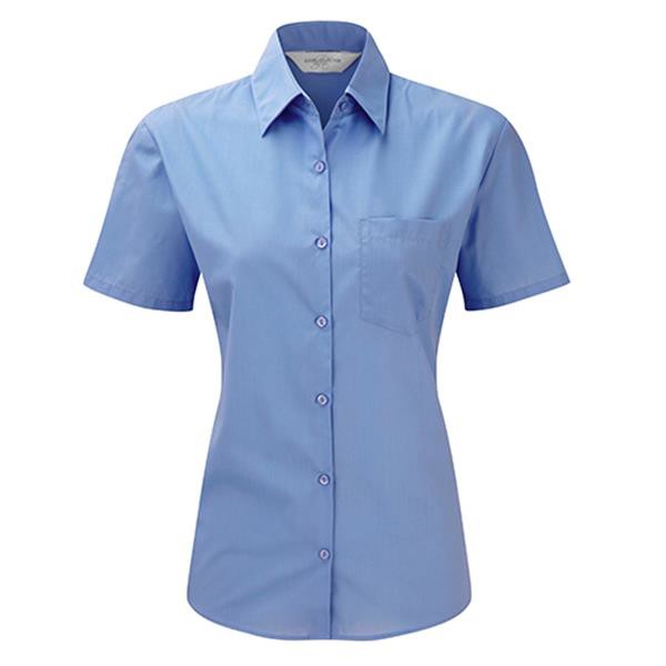 Camisa Popeline Senhora Manga Curta 110G - 65% Poliéster/ 35% Algodão - Branco / XL