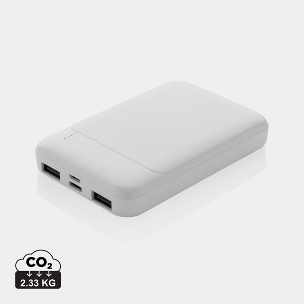 RCS recycled plastic 5.000 mAh powerbank - White