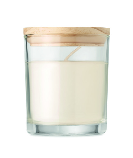 Ancient scented candle glass,bamboo lid,120g - Transparent