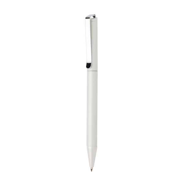 Xavi recycled aluminium pen, 1mm, 1200m blue ink - White