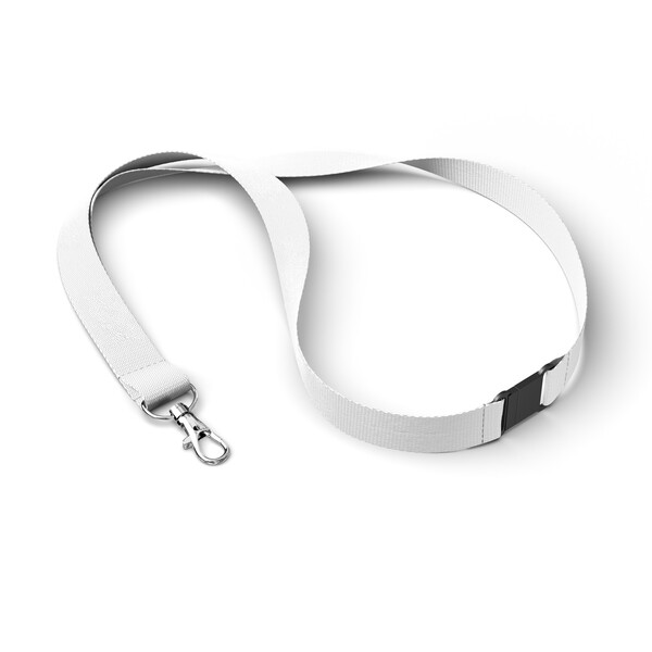 Organic cotton screenprint lanyard - 20mm width / Metal carabiner / Safety breakaway