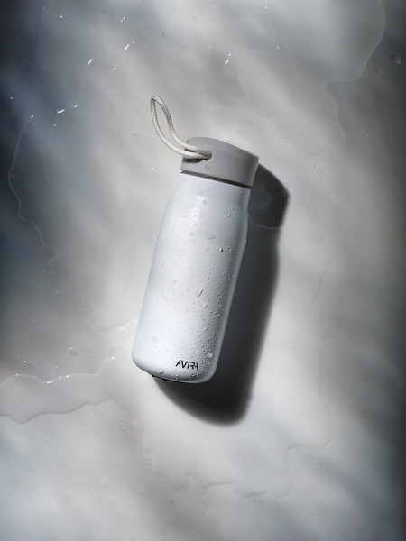 Mini bouteille de voyage 150ml en acier RCS Avira Ain - Blanc