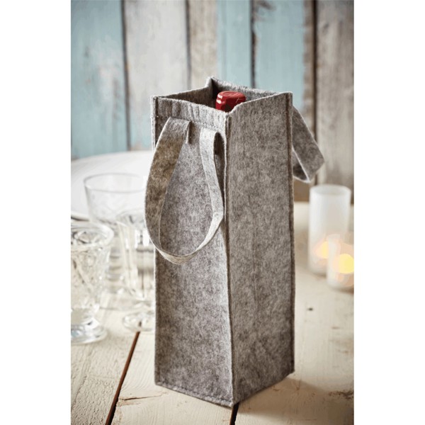 Felt Bottle Bag Cabernet - Grey