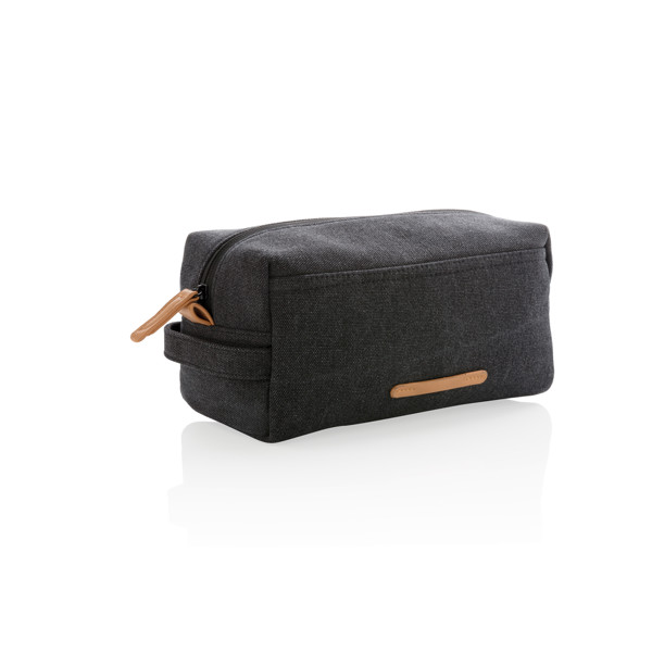 Canvas toiletry bag PVC free - Black