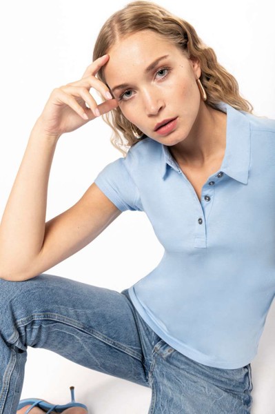 Ladies' Short Sleeved Jersey Polo Shirt - Light Royal Blue / XS
