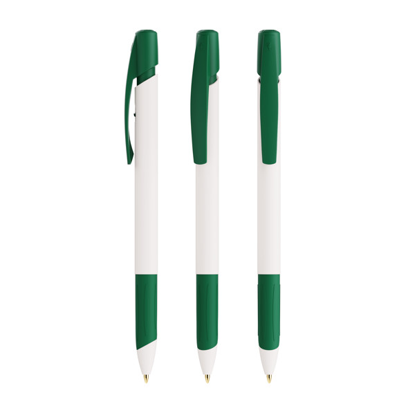 Stylo-bille BIC® Media Clic Grip Ecolutions - Blanc/Vert