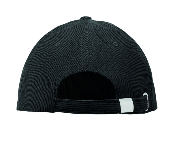 Corduroy 5 panel baseball cap Wale - Black
