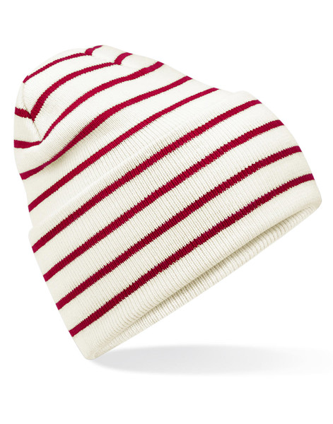 Berretto Original A Righe Con Risvolto Profondo - Soft White / Classic Red / ONE SIZE