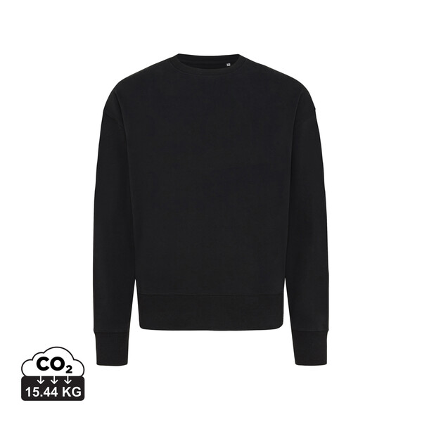 Mikina IQONIQ Kruger relaxed fit z recykl. bavlny - Černá / XXXL