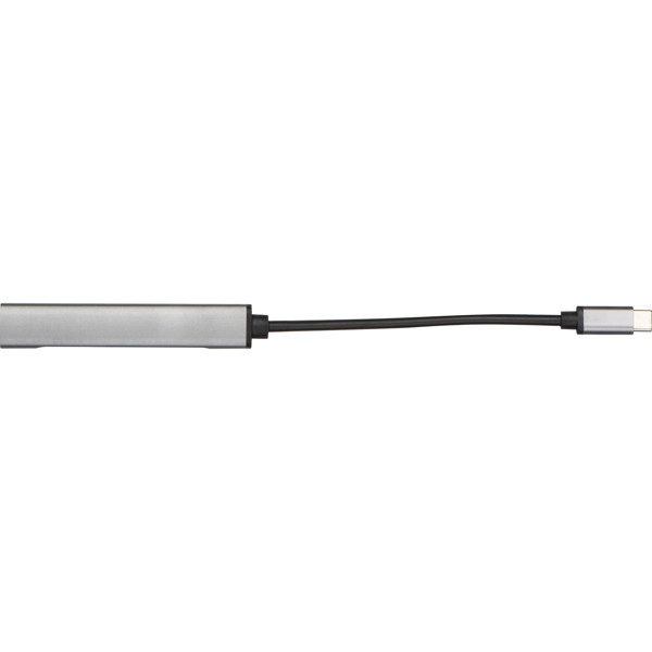 USB hub made from recycled aluminium HILDEGARDA - Silvergrey