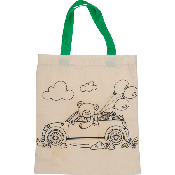 Cotton bag for coloring OLIVE - Beige