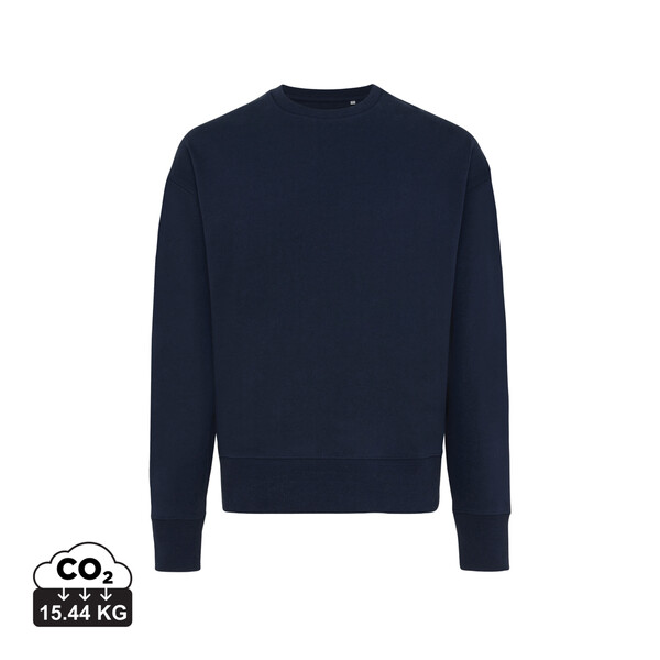 Sweater à col rond en coton recyclé Iqoniq Kruger - Bleu Marine / S