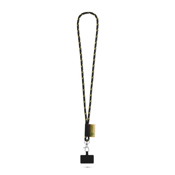 STAFFORD. Custom polyester lanyard - Black / Yellow