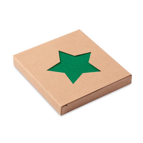 Set podstavkov Starguard RPET, oblika zvezde - Zelena