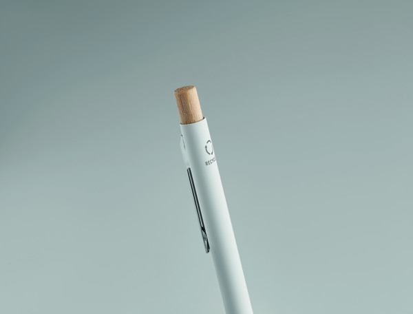 Recycled aluminium ball pen Bergamo - White