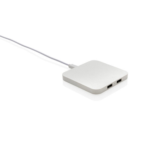 Xd Collection brezžični polnilnik 10W, dvojni USB - Bela