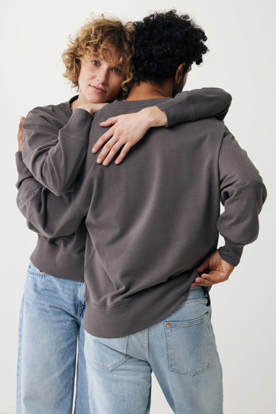 Mikina Iqoniq Kruger relaxed fit z recykl. bavlny - Antracitová / XXL