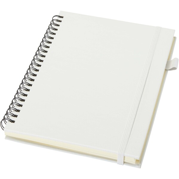 Liss A5 recycled plastic hard cover spiral notebook - White
