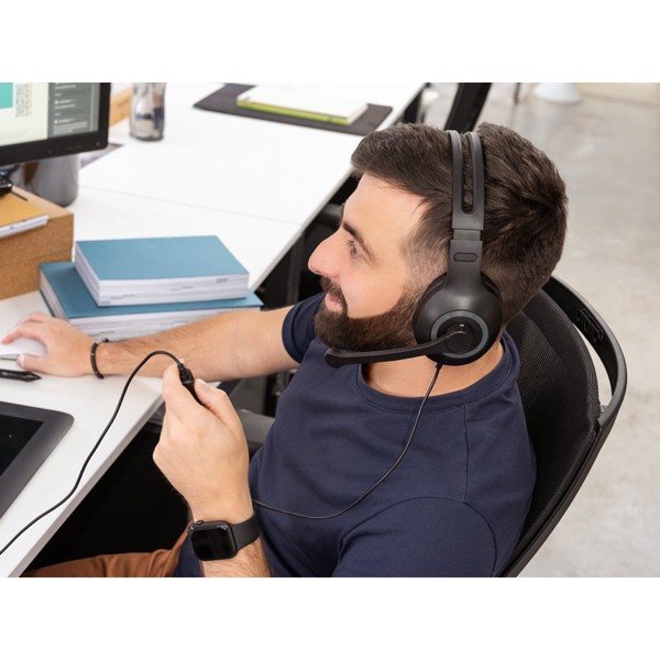KILBY. Casque audio ajustable en ABS et PP avec microphone