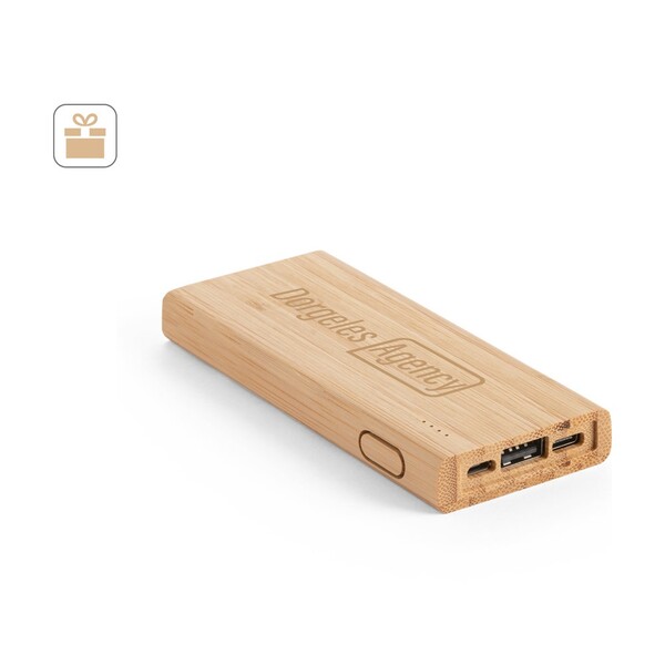 KOHN. Prijenosna baterija 5'000 mAh od bambusa