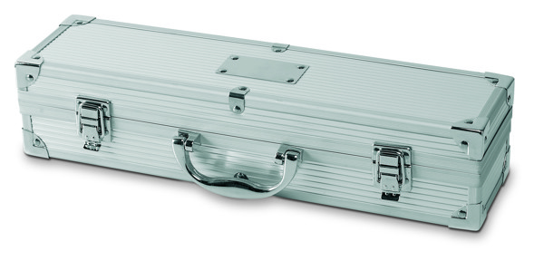 3 BBQ tools in aluminium case Asador