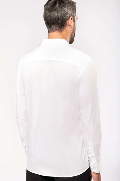 Men's Long-Sleeved Pilot Shirt - White / S