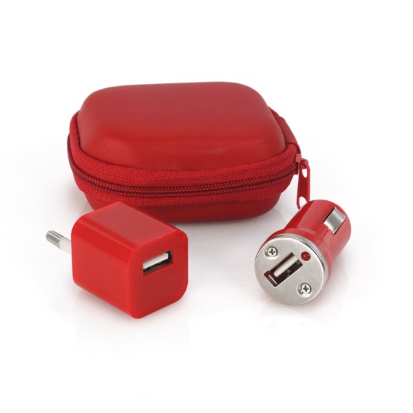 Set Cargadores USB Canox - Rojo