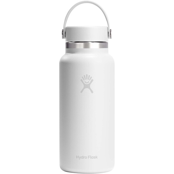 Hydro Flask Isolierte Edelstahl Trinkflasche mit breiter Öffnung 946 ml - weiss