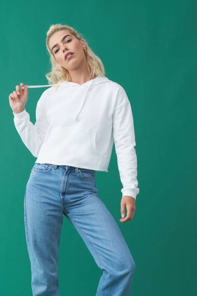 Women's Cropped Hoodie - Arctic White / XXS