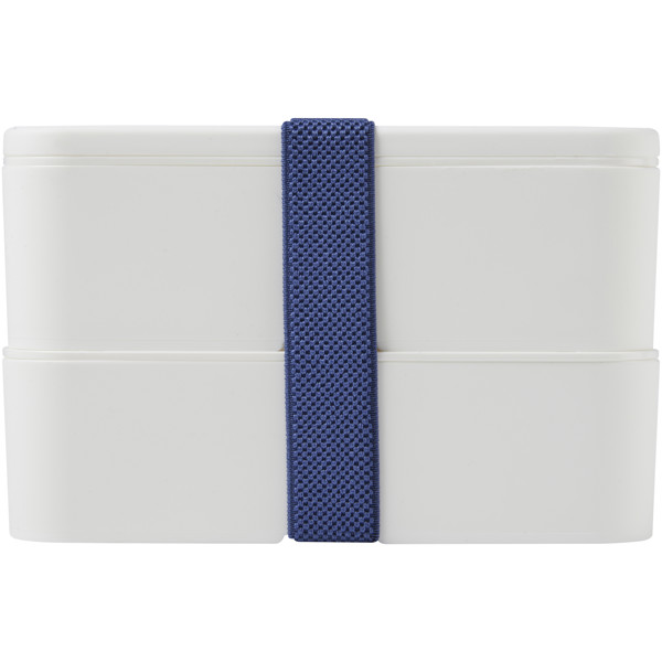 Lunch box MIYO 700+700 ml à deux blocs - Blanc / Blanc / Bleu