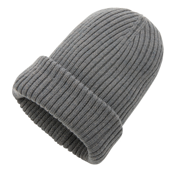 Dvojitě pletená beanie čepice Impact z Polylana® AWARE™ - Antracitová