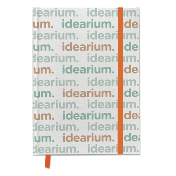 A5 paper hard cover notebook with your design printed sheets - Sunset Orange / Burnt Orange
