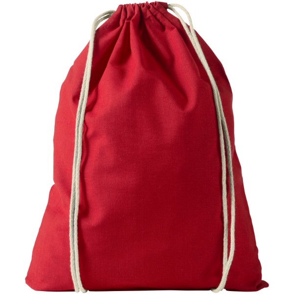 Oregon 100 g/m² cotton drawstring backpack - Red