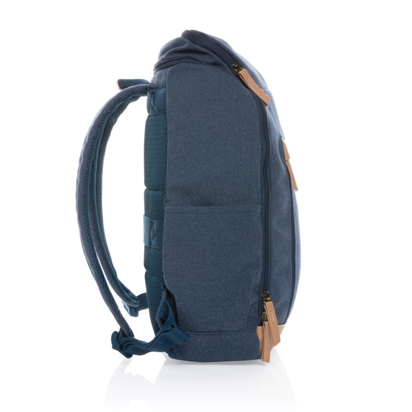 Impact AWARE™ 16 oz. recycled canvas 15" laptop backpack - Blue