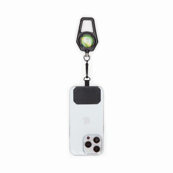 Robust anti-drop & anti-theft badge reel phone holder - Black