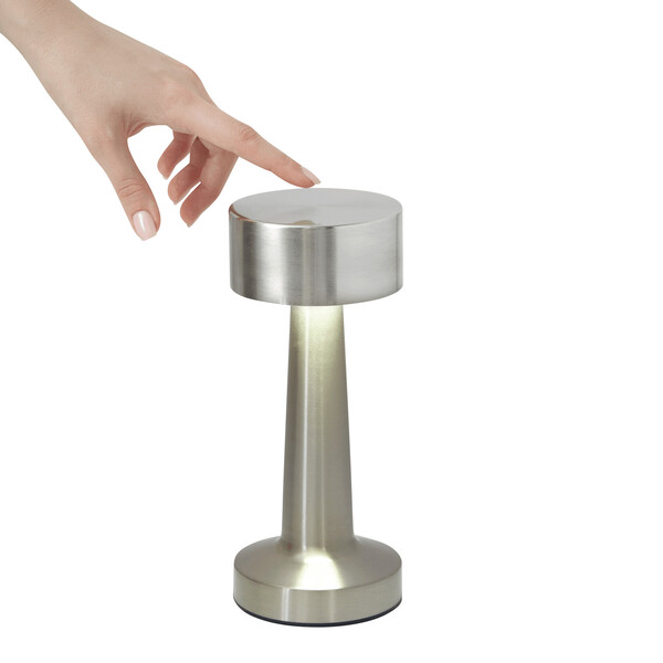 Stolová lampa z nehrdzavejúcej ocele Mushroom - Strieborná