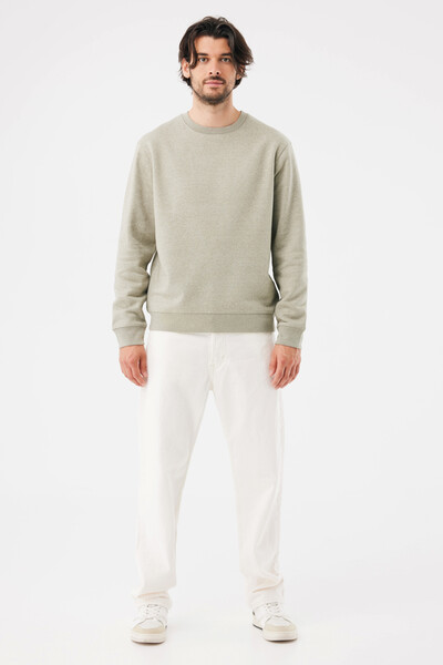 IQONIQ Torla recycled cotton crew neck - Light Heather Green / M