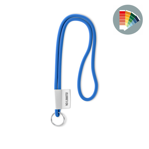 Polyester 2-tone cord lanyard with full colour label - Own PMS / Ring hook