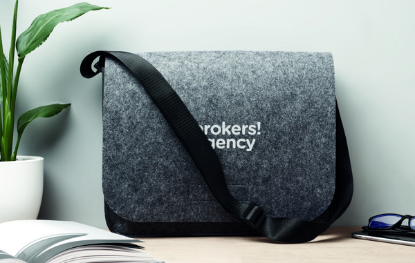 Sac messager en feutre RPET Baglo - Gris