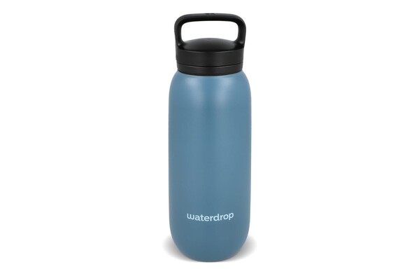 Waterdrop All-Purpose Thermo. Bottle with Drinking Spout Cap 600ml - Grey - Blue