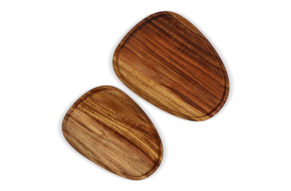 InSideOut 2 paquets de plateaux en bois de forme organique - Bois