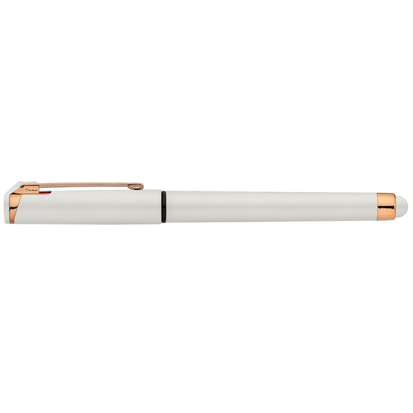 Islander Gel Pearl Rose Gold Stylus Pen - White / Colourjet