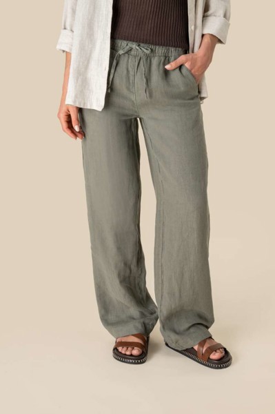 Eco-Friendly Ladies' Linen Washed Effect Trousers - S