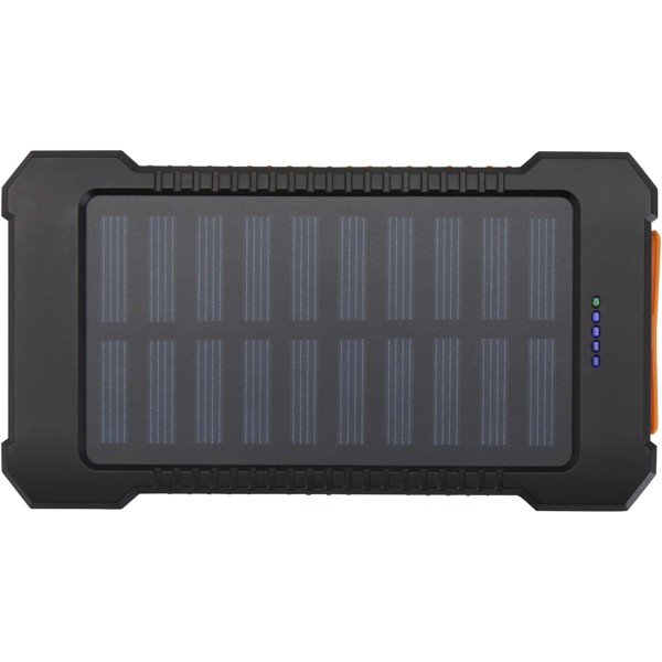 Altair 5000 mAh 10W recycled plastic rugged solar power bank with built-in torch