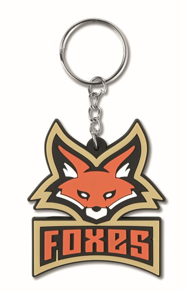 Custom shape PVC key ring with your logo on one side - 40mm / K1 ring / Individual polybag