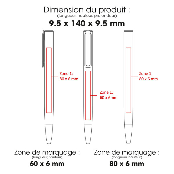 URRGH - BND192 - Stylo à bille en aluminium recyclé et ABS recyclé
