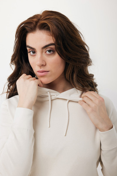 Lehká mikina s kapucí Iqoniq Rila z recykl. bavlny - Ivory White / XXXL