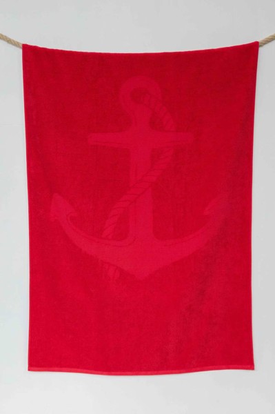Olima „Anchor” Jacquard Beach Towel - Royal